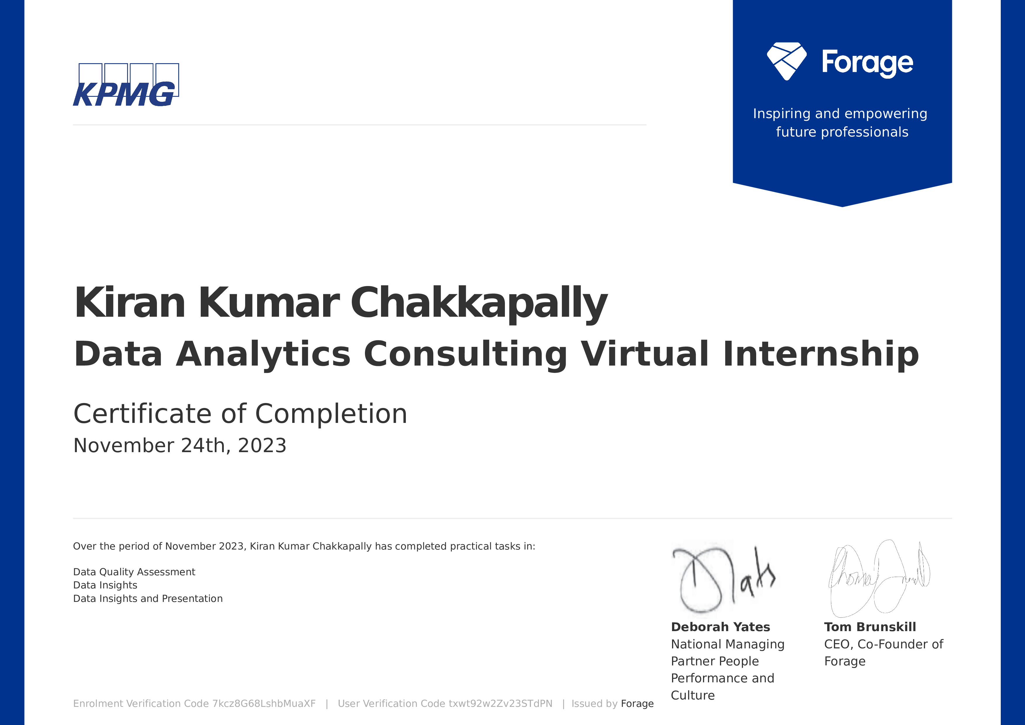 KPMG Data Analytics Certificate