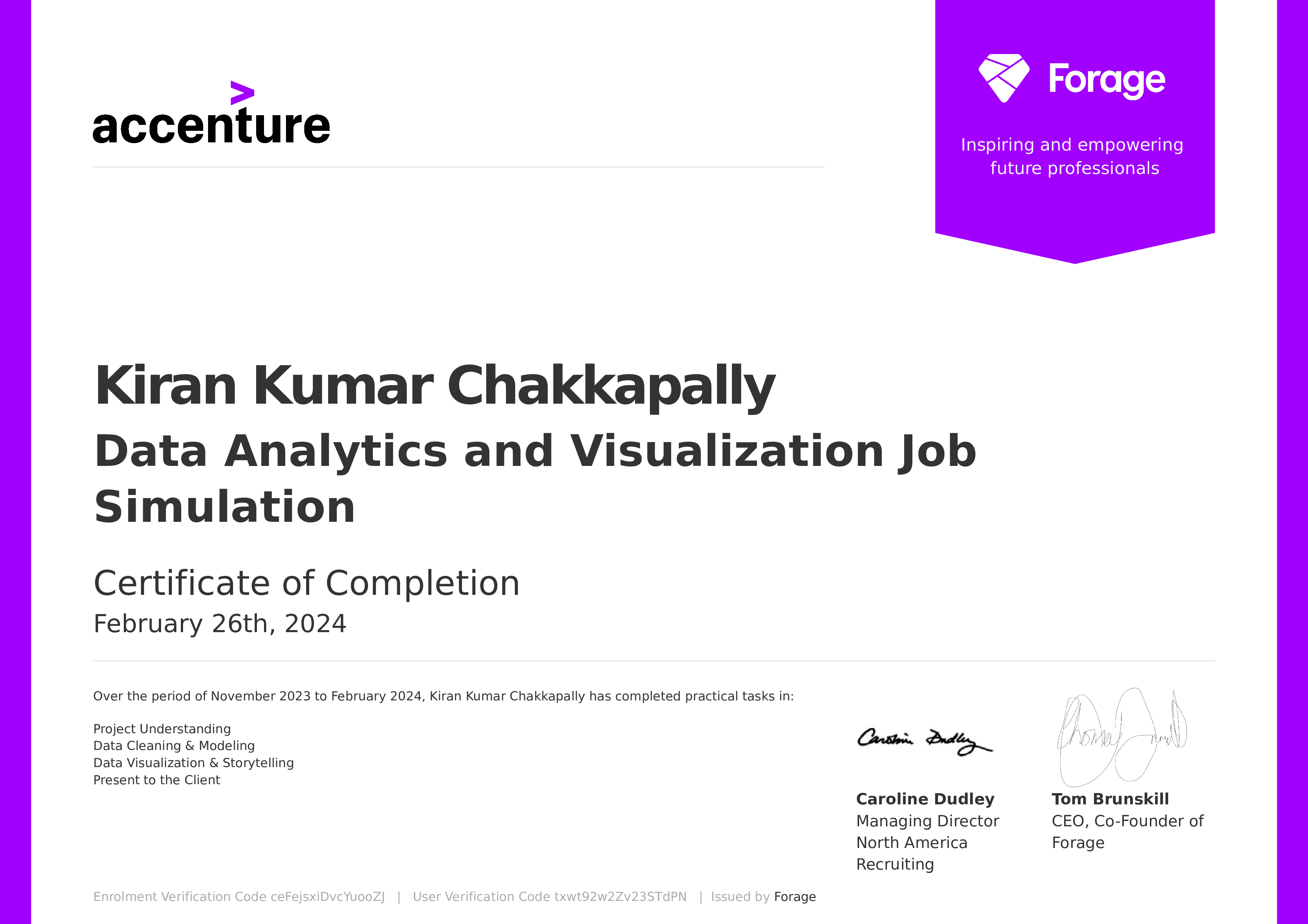 Accenture Data Analytics and Visualization Certificate